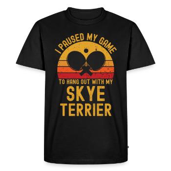 Table tennis and Skye terriers - Men's Premium Organic T-Shirt - black - Front - Nico (187cm)