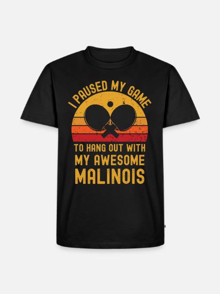 Table tennis and Malinois - Men's Premium Organic T-Shirt - black