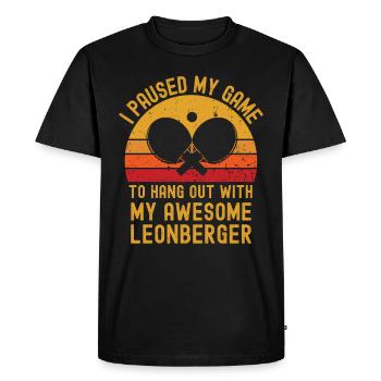 Tennis de table et Leonberger - T-shirt Premium bio Homme - noir - Devant - Nico (187cm)