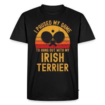 Tennis de table et terriers irlandais - T-shirt Premium bio Homme - noir - Devant - Nico (187cm)