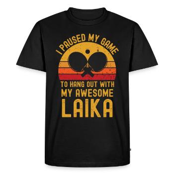 Table tennis and Laika - Men's Premium Organic T-Shirt - black - Front - Nico (187cm)