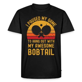 Table tennis and bobtail - Men's Premium Organic T-Shirt - black - Front - Nico (187cm)