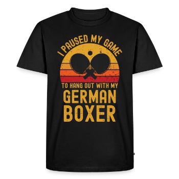 Tennis de table et boxeur allemand - T-shirt Premium bio Homme - noir - Devant - Nico (187cm)