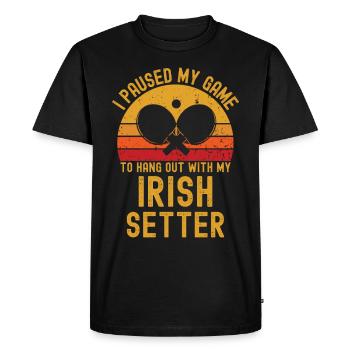 Tennis de table et Irish Setter - T-shirt Premium bio Homme - noir - Devant - Nico (187cm)