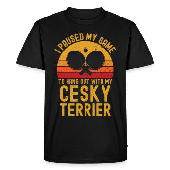 Tennis de table et Cesky terriers - T-shirt Premium bio Homme - noir - Devant - Nico (187cm)