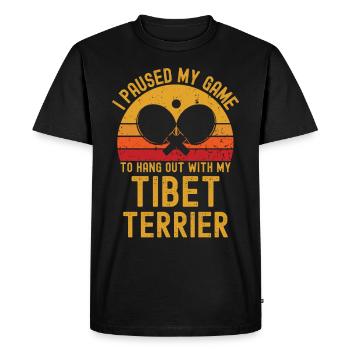 Tennis de table et terriers tibétains - T-shirt Premium bio Homme - noir - Devant - Nico (187cm)