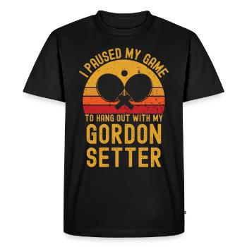Table tennis and Gordon setter - Men's Premium Organic T-Shirt - black - Front - Nico (187cm)