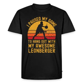 Le basketball et Leonberger - T-shirt Premium bio Homme - noir - Devant - Nico (187cm)