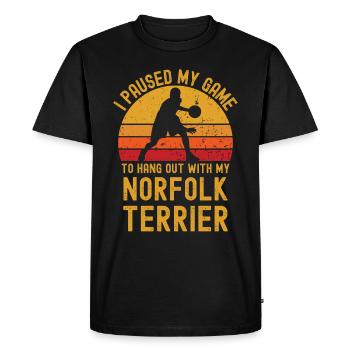 Basketball et Norfolk Terrier - T-shirt Premium bio Homme - noir - Devant - Nico (187cm)