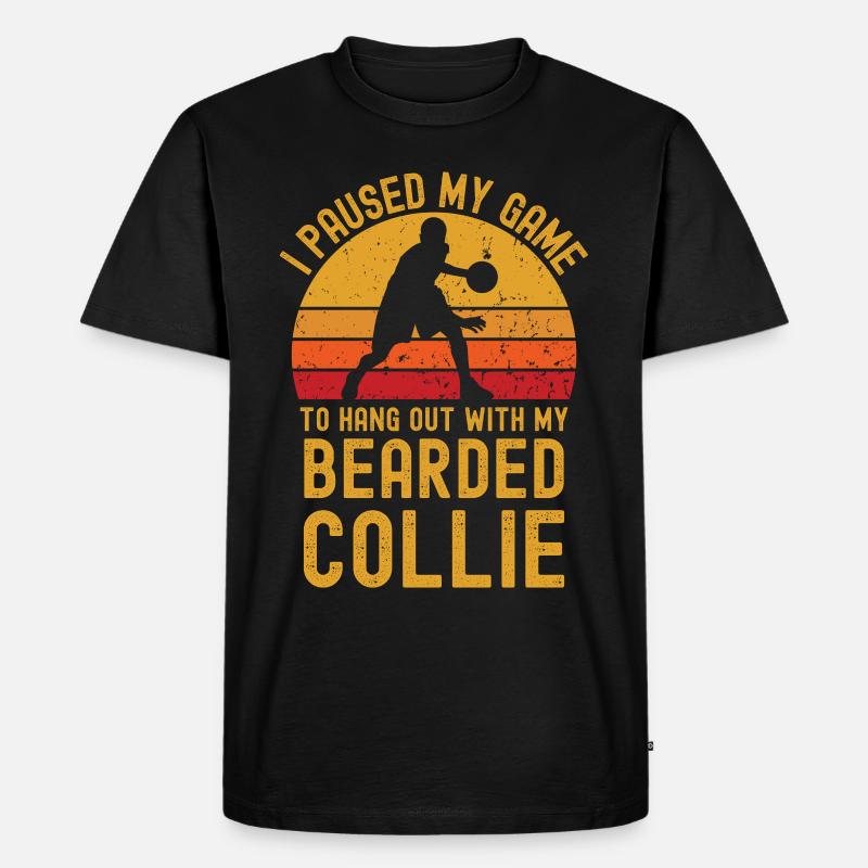 Basketball und Bearded-Collie - Männer Premium Bio T-Shirt - Schwarz