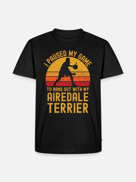Basketball and Airedale Terrier - Men's Premium Organic T-Shirt - black