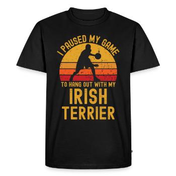 Basket-ball et Irish Terriers - T-shirt Premium bio Homme - noir - Devant - Nico (187cm)