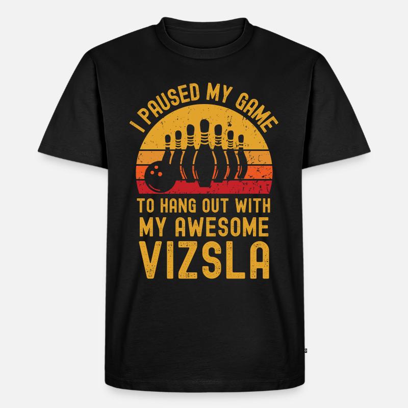 Bowling und Vizsla - Männer Premium Bio T-Shirt - Schwarz