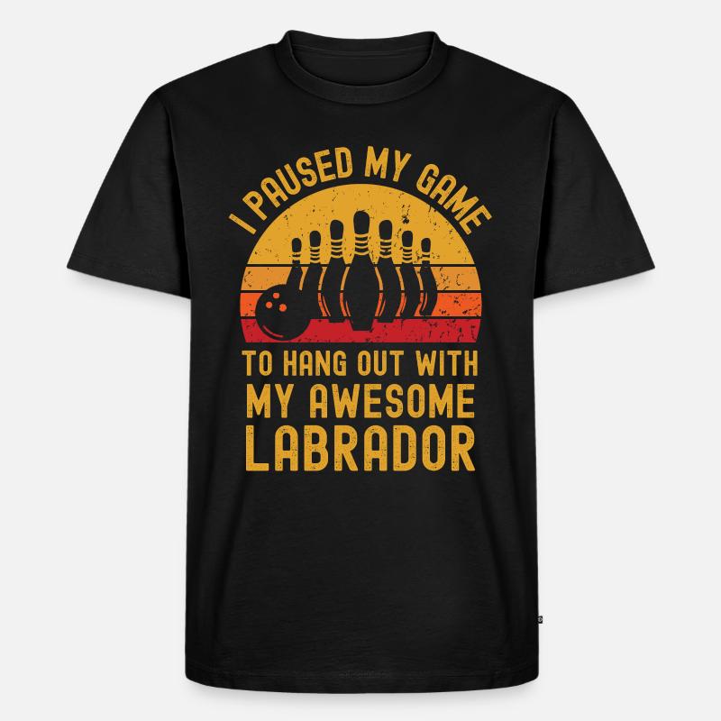 Bowling und Labrador - Männer Premium Bio T-Shirt - Schwarz