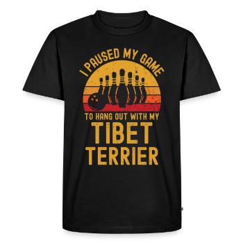 Bowling et terriers tibétains - T-shirt Premium bio Homme - noir - Devant - Nico (187cm)