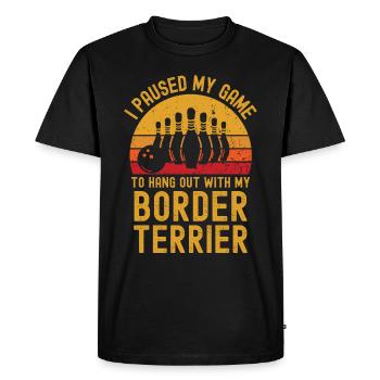 Bowling et Border Terriers - T-shirt Premium bio Homme - noir - Devant - Nico (187cm)