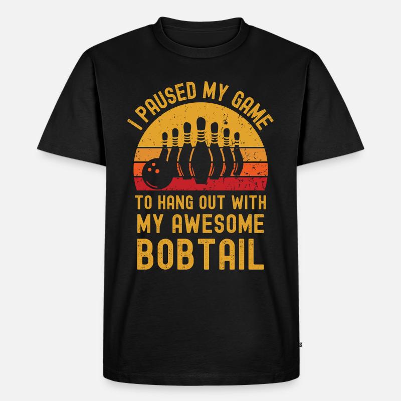 Bowling und Bobtail - Männer Premium Bio T-Shirt - Schwarz