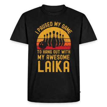 Bowling and Laika - Men's Premium Organic T-Shirt - black - Front - Nico (187cm)