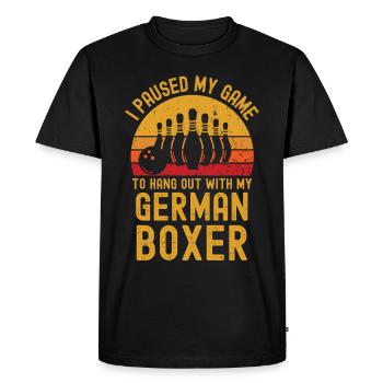 Bowling et boxeur allemand - T-shirt Premium bio Homme - noir - Devant - Nico (187cm)
