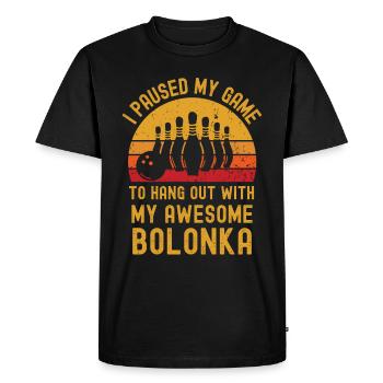 Bowling et Bolonka - T-shirt Premium bio Homme - noir - Devant - Nico (187cm)