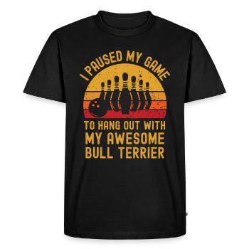 Bowling et Bull Terriers - T-shirt Premium bio Homme - noir - Devant - Nico (187cm)