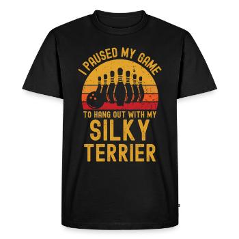 Bowling et Silky-Terrier - T-shirt Premium bio Homme - noir - Devant - Nico (187cm)