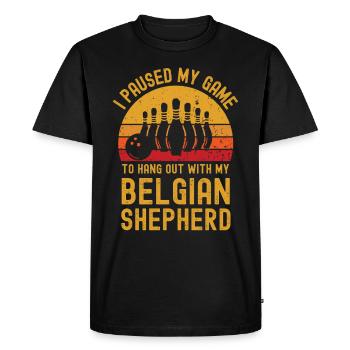 Bowling et berger belge - T-shirt Premium bio Homme - noir - Devant - Nico (187cm)