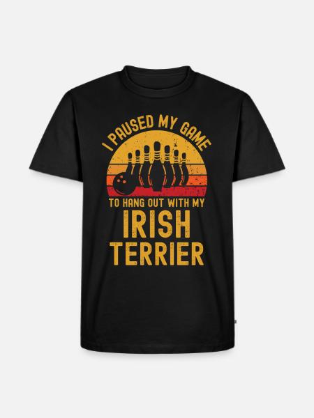 Bowling und Irish-Terrier - Männer Premium Bio T-Shirt - Schwarz