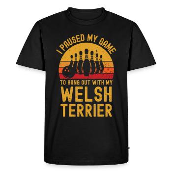 Bowling et Welsh Terriers - T-shirt Premium bio Homme - noir - Devant - Nico (187cm)