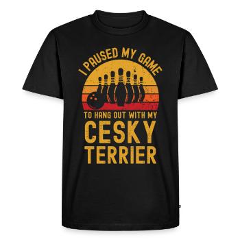 Bowling et Cesky Terriers - T-shirt Premium bio Homme - noir - Devant - Nico (187cm)