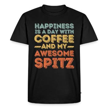 Spitz Coffee Dog Cafe - Men's Premium Organic T-Shirt - black - Front - Nico (187cm)