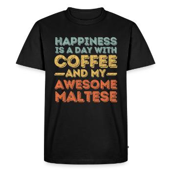 Café maltais pour chiens - T-shirt Premium bio Homme - noir - Devant - Nico (187cm)