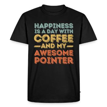 Pointer Café Chien Café - T-shirt Premium bio Homme - noir - Devant - Nico (187cm)