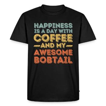 Bobtail Café pour chien - T-shirt Premium bio Homme - noir - Devant - Nico (187cm)