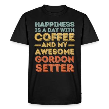Gordon-Setter Café pour chiens - T-shirt Premium bio Homme - noir - Devant - Nico (187cm)