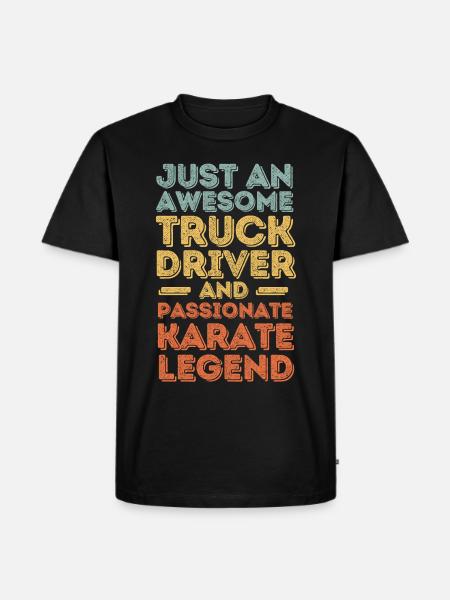 Truck Driver Karate retro - Men's Premium Organic T-Shirt - black