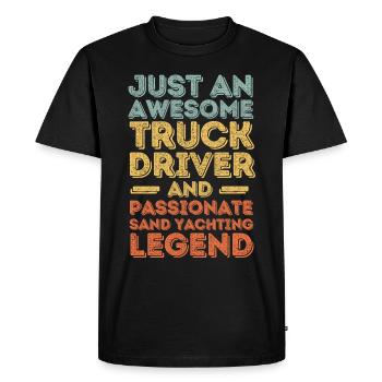Truck driver sand sailing retro - Men's Premium Organic T-Shirt - black - Front - Nico (187cm)