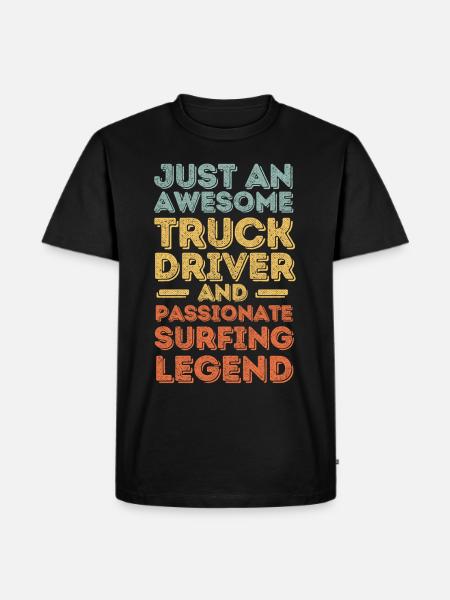 Truck drivers surf retro - Men's Premium Organic T-Shirt - black