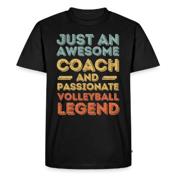 Coach Volleyball retro - Men's Premium Organic T-Shirt - black - Front - Nico (187cm)