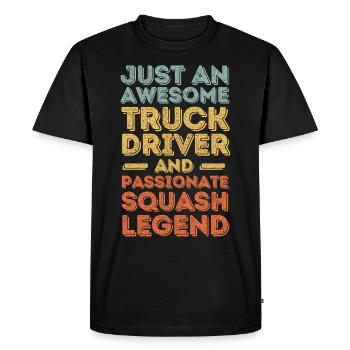 Camionneur Squash rétro - T-shirt Premium bio Homme - noir - Devant - Nico (187cm)