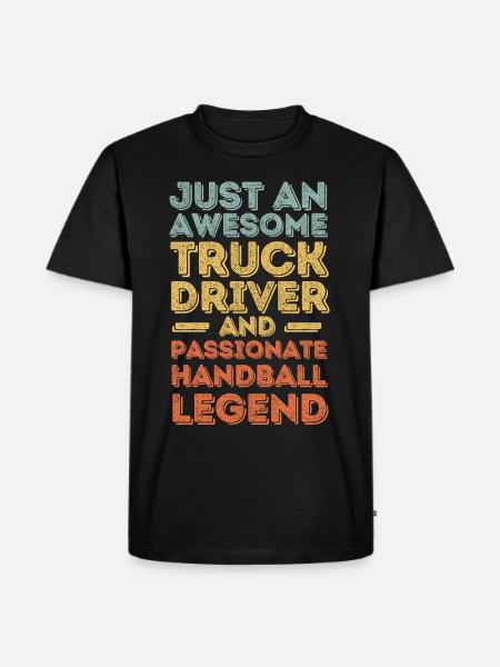 Truck driver handball retro - Men's Premium Organic T-Shirt - black