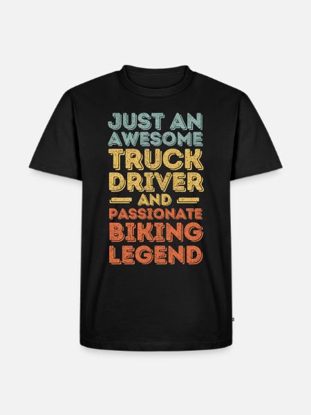 Truck driver cycling retro - Men's Premium Organic T-Shirt - black