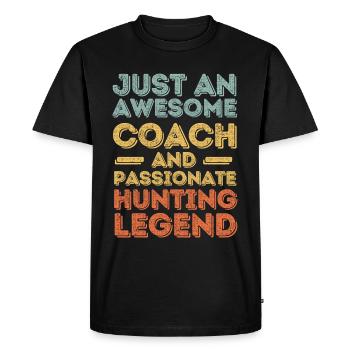 Dresseur Chasse rétro - T-shirt Premium bio Homme - noir - Devant - Nico (187cm)
