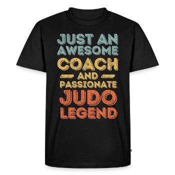 Trainer Judo retro - Men's Premium Organic T-Shirt - black - Front - Nico (187cm)