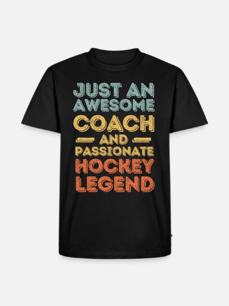 Trainer Hockey retro - Männer Premium Bio T-Shirt - Schwarz