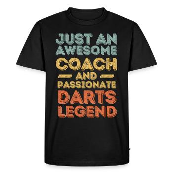 Trainer Darts rétro - T-shirt Premium bio Homme - noir - Devant - Nico (187cm)