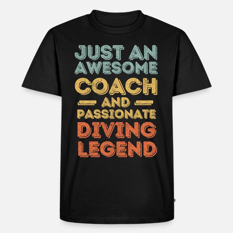 Trainer Tauchen retro - Männer Premium Bio T-Shirt - Schwarz