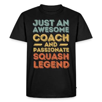 Entraîneur Squash rétro - T-shirt Premium bio Homme - noir - Devant - Nico (187cm)