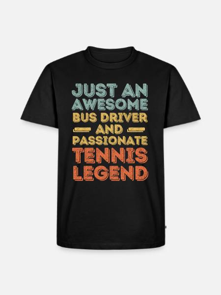 Bus driver tennis retro - Men's Premium Organic T-Shirt - black