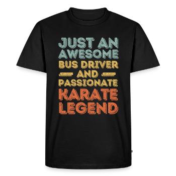 Chauffeur de bus Karaté rétro - T-shirt Premium bio Homme - noir - Devant - Nico (187cm)
